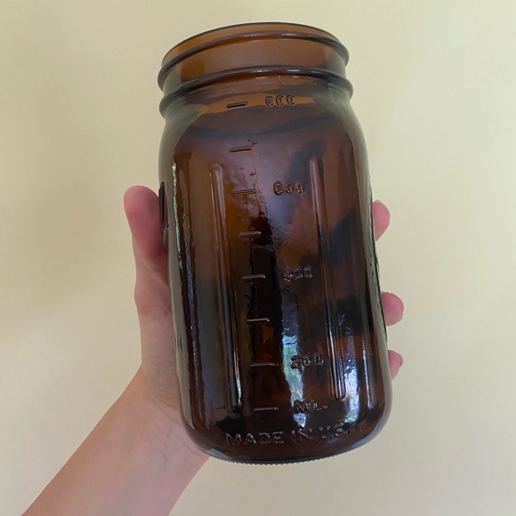 Amber Mason Jar Ball Original Canning Wide Mouth Food Pantry Storage Made In USA - Picture 2 of 5